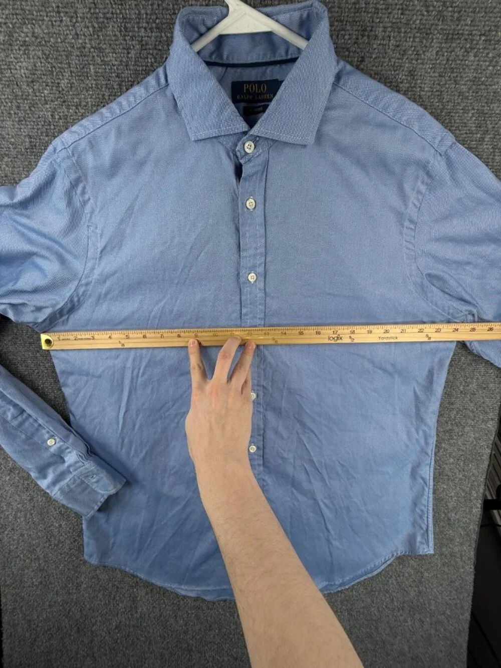 Polo Ralph Lauren RL OXFORD Blue Large Long Sleeve Button Up Shirt Men Cotton